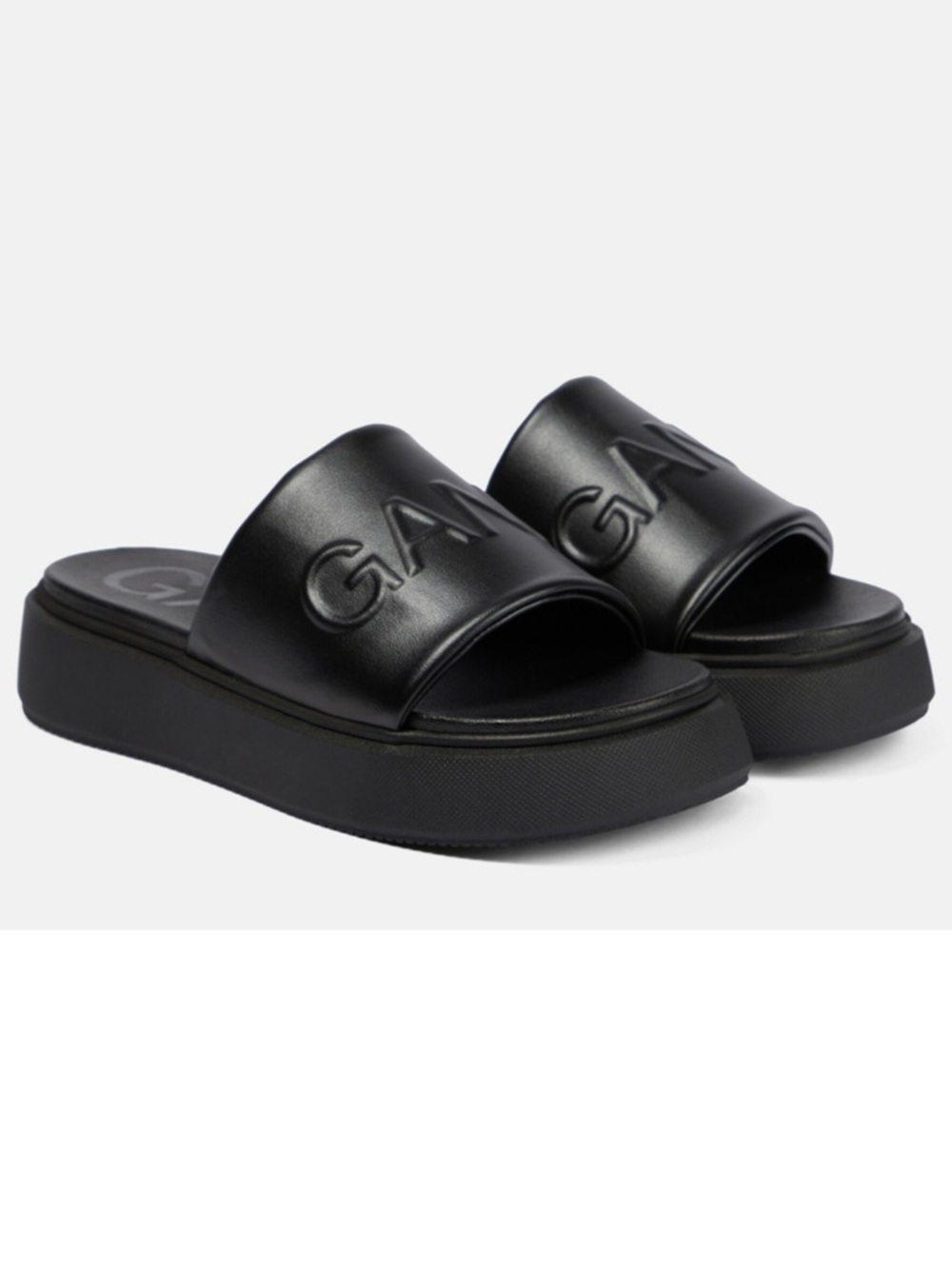 Ganni Logo Rubber Slides - USED